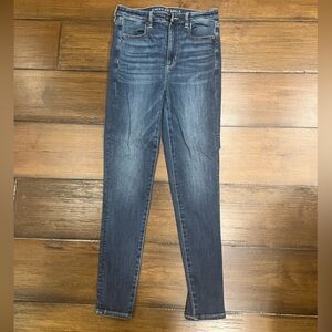 American Eagle Very Dark High Rise Skinny Jeans